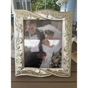Lenox Wedding Promises Opal Innocence 8x10 Photo Frame Silver Swirl Detail NEW